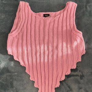 Blanc Crochet Pinkish Purple Crop Top, Size Small